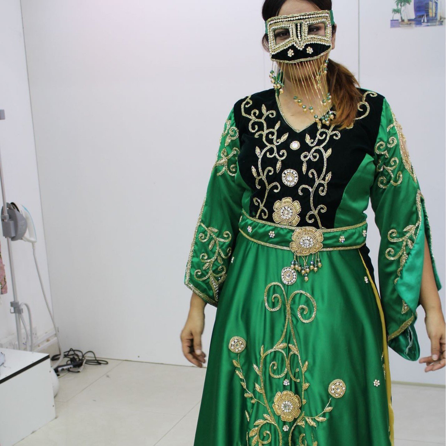 Green Gold Traditional Dress