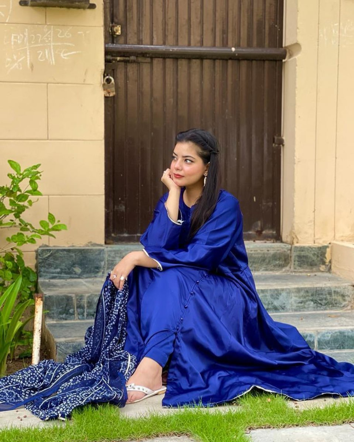 Royal Blue Long Dress Set