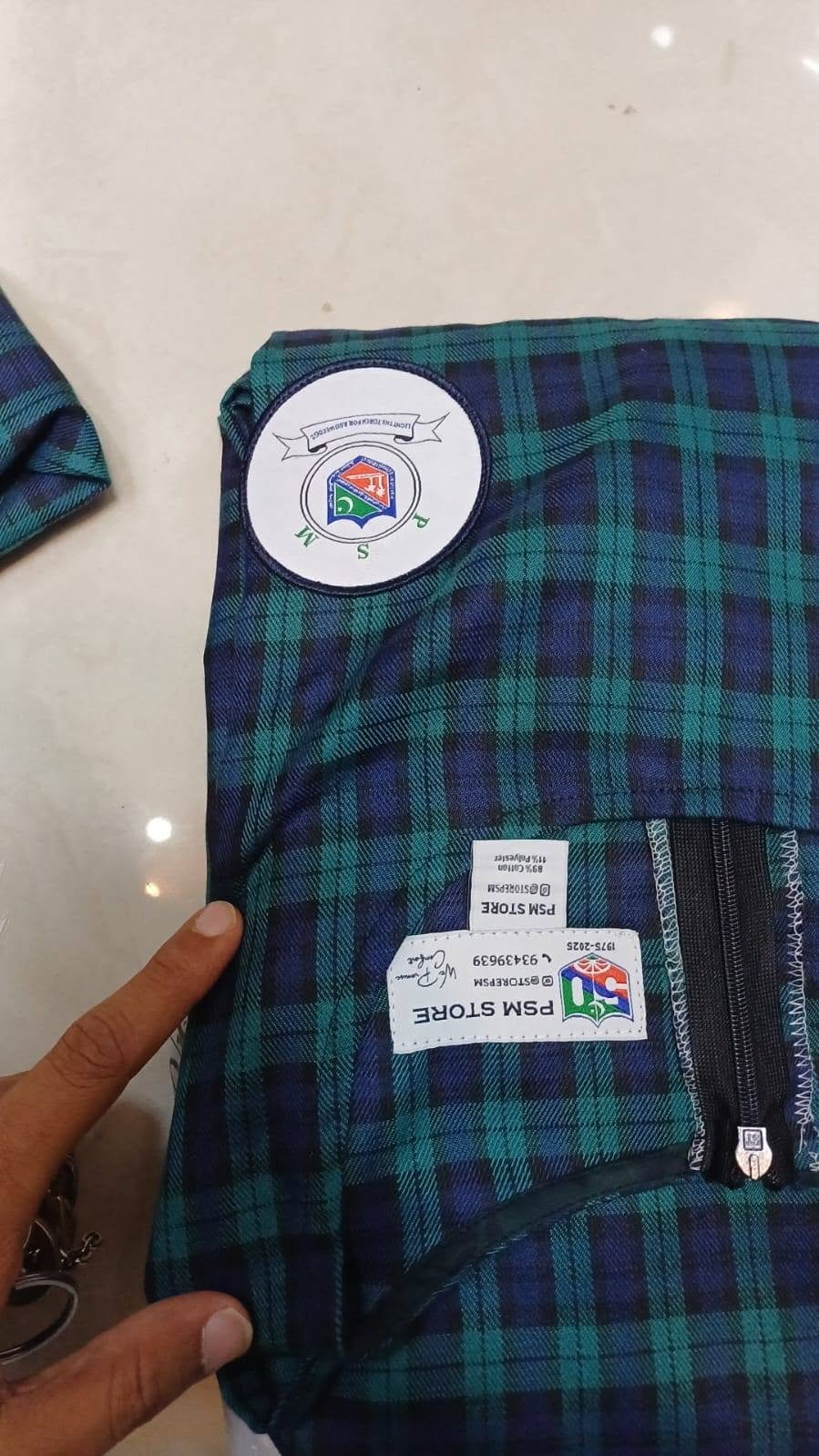Green Check Uniform Fabric
